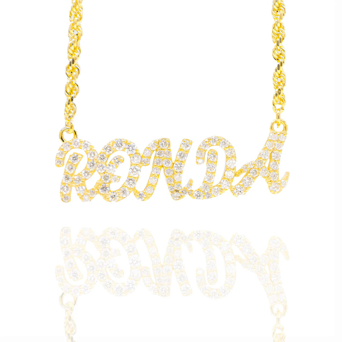 One Row Custom Diamond Nameplate Chain