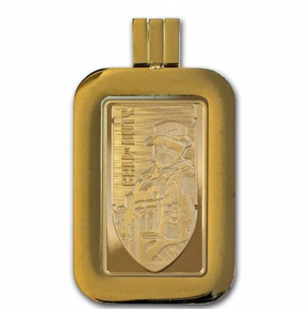 5 gram Gold Bar PAMP Suisse Call Of Duty 999.9 Fine in Assay with Pendant Frame Bundle