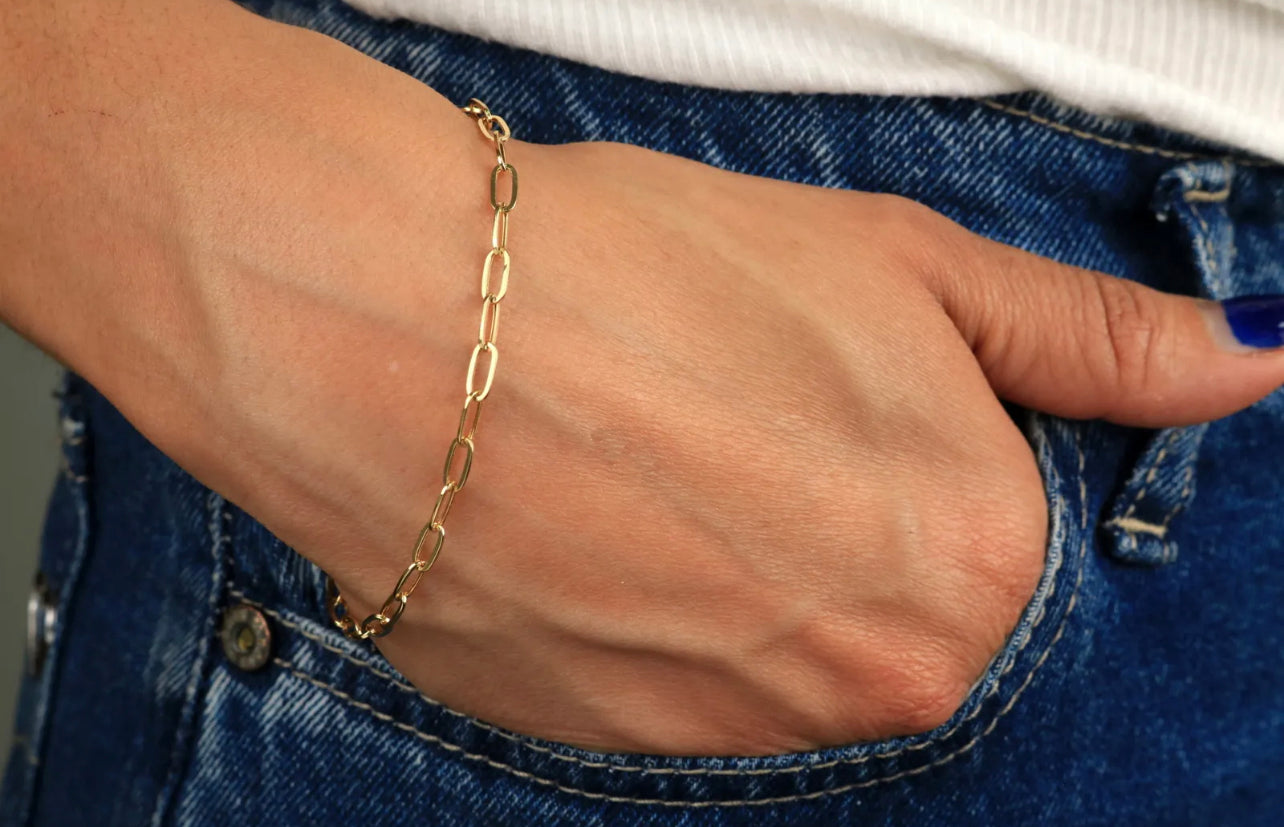 14K PaperClip Bracelet